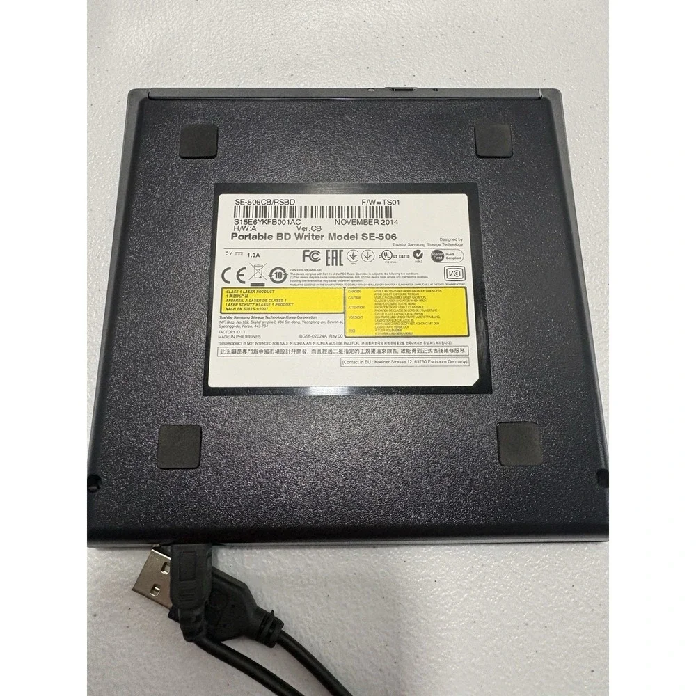 Samsung Portable Blu-ray Writer SE-506 BD Writer 3D/XL Support Complete In Box